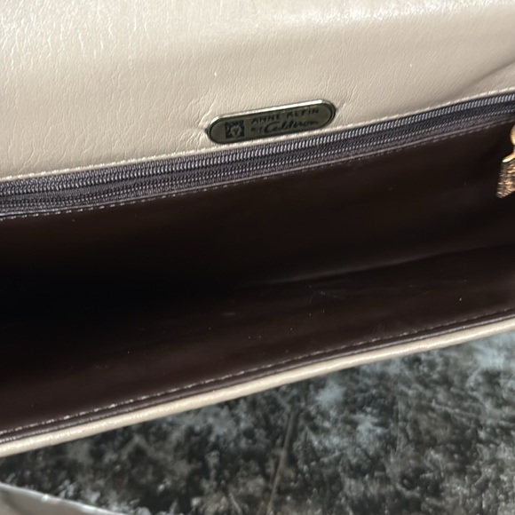 Anne Klein Taupe Leather Envelope Shoulder Bag 11x7" - Picture 5 of 6